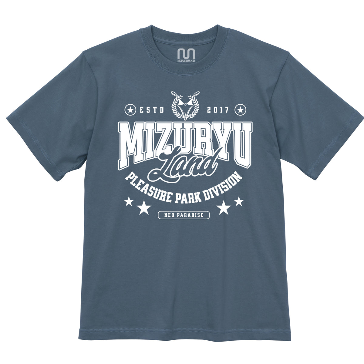 MIZURYU KEI: MIZURYU Land PLEASURE PARK - 6.2oz Premium T ヘイジーネイビー