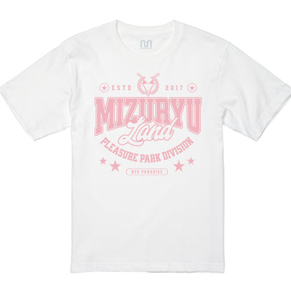 MIZURYU KEI: MIZURYU Land PLEASURE PARK - 6.2oz Premium T ホワイト × ピンク