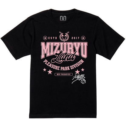 MIZURYU KEI: MIZURYU Land PLEASURE PARK / Signature Edition - 6.2oz Premium T ブラック × ピンク