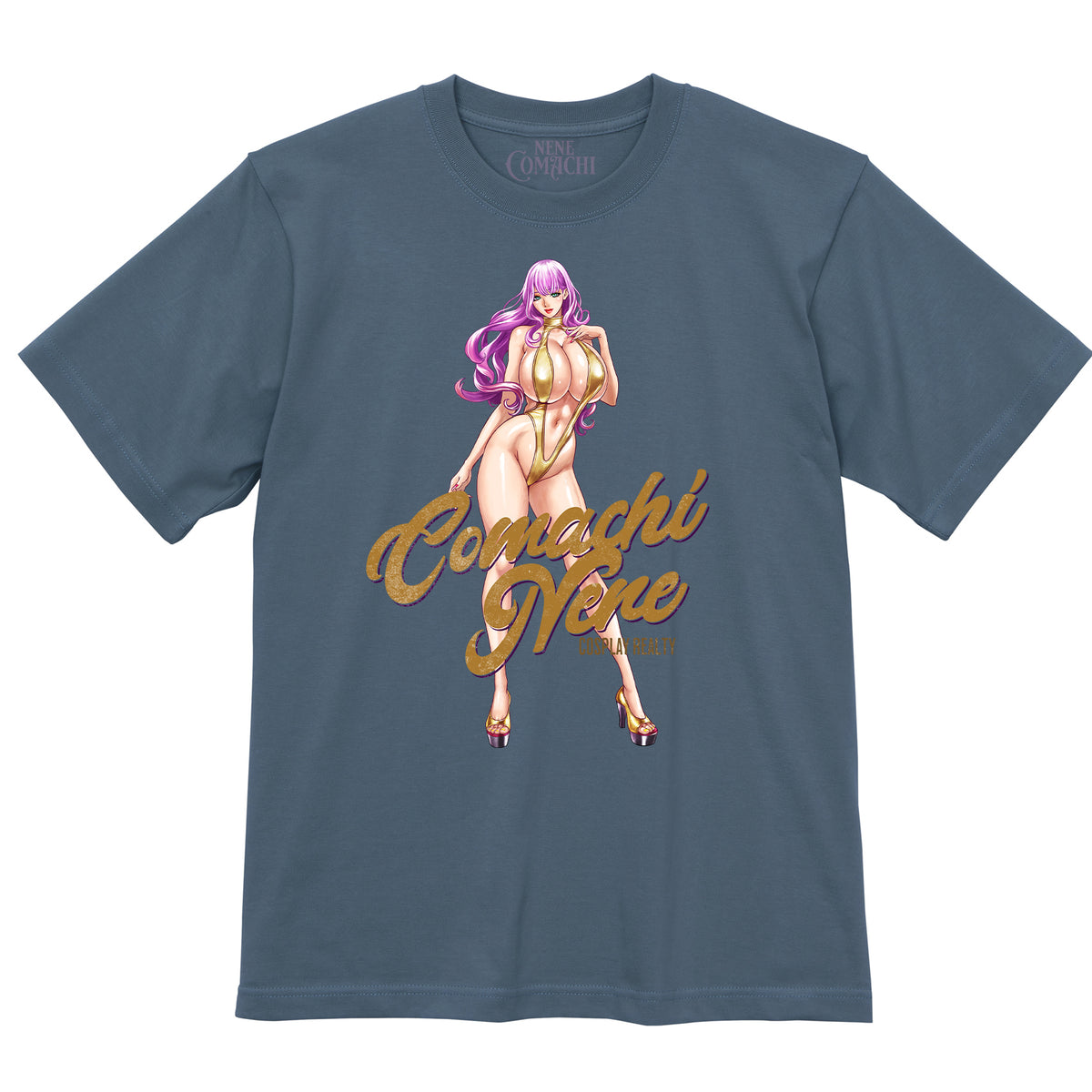 小町ねね × たべ・こーじ - COSPLAY REALTY Illustration - 6.2oz Premium T ヘイジーネイビー