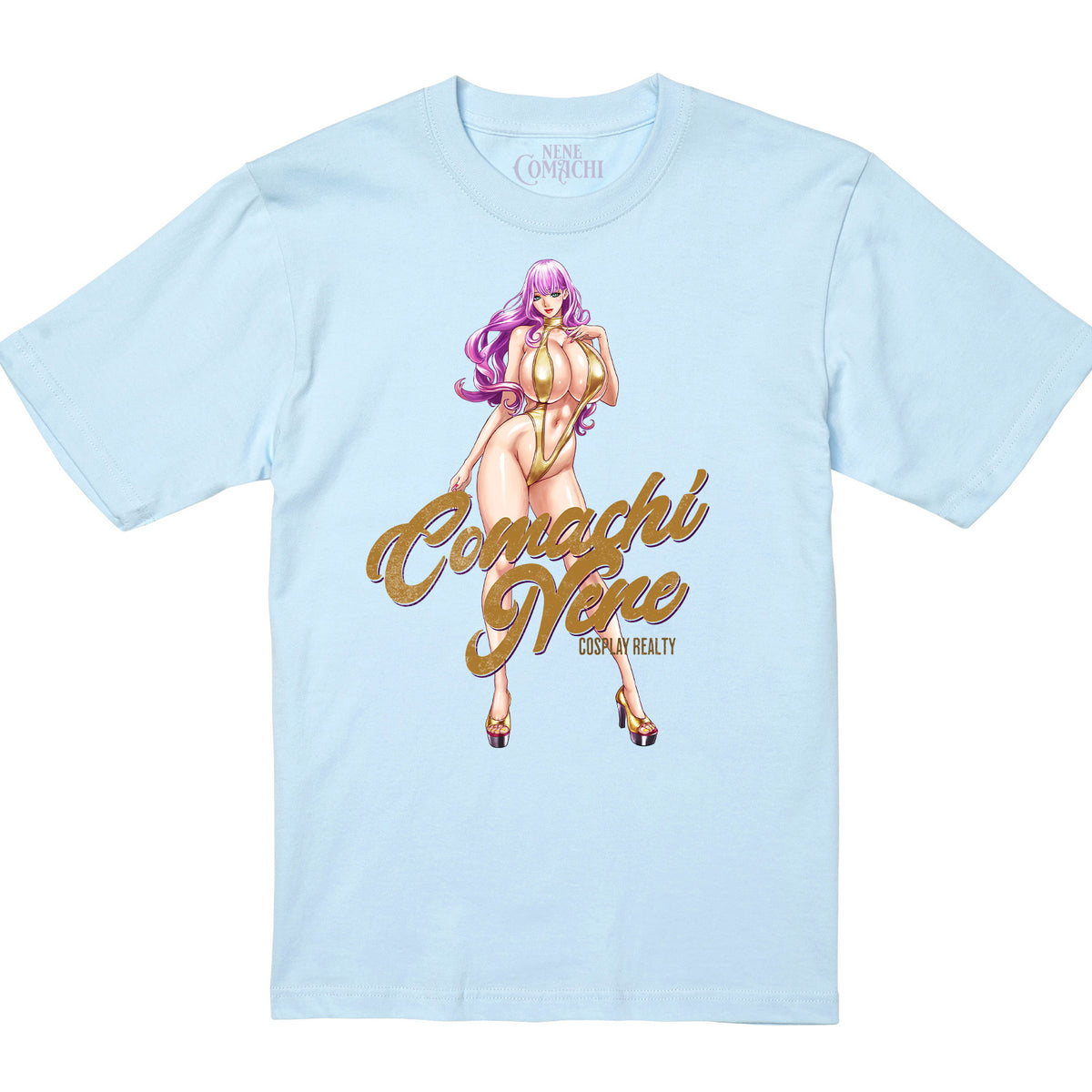 小町ねね × たべ・こーじ - COSPLAY REALTY Illustration - 6.2oz Premium T ベビーブルー