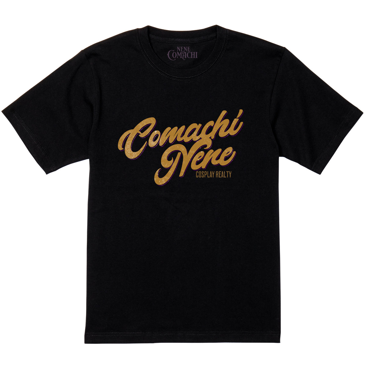 NENE COMACHI - COSPLAY REALTY Lettering - 5.6oz Basic Tee ブラック